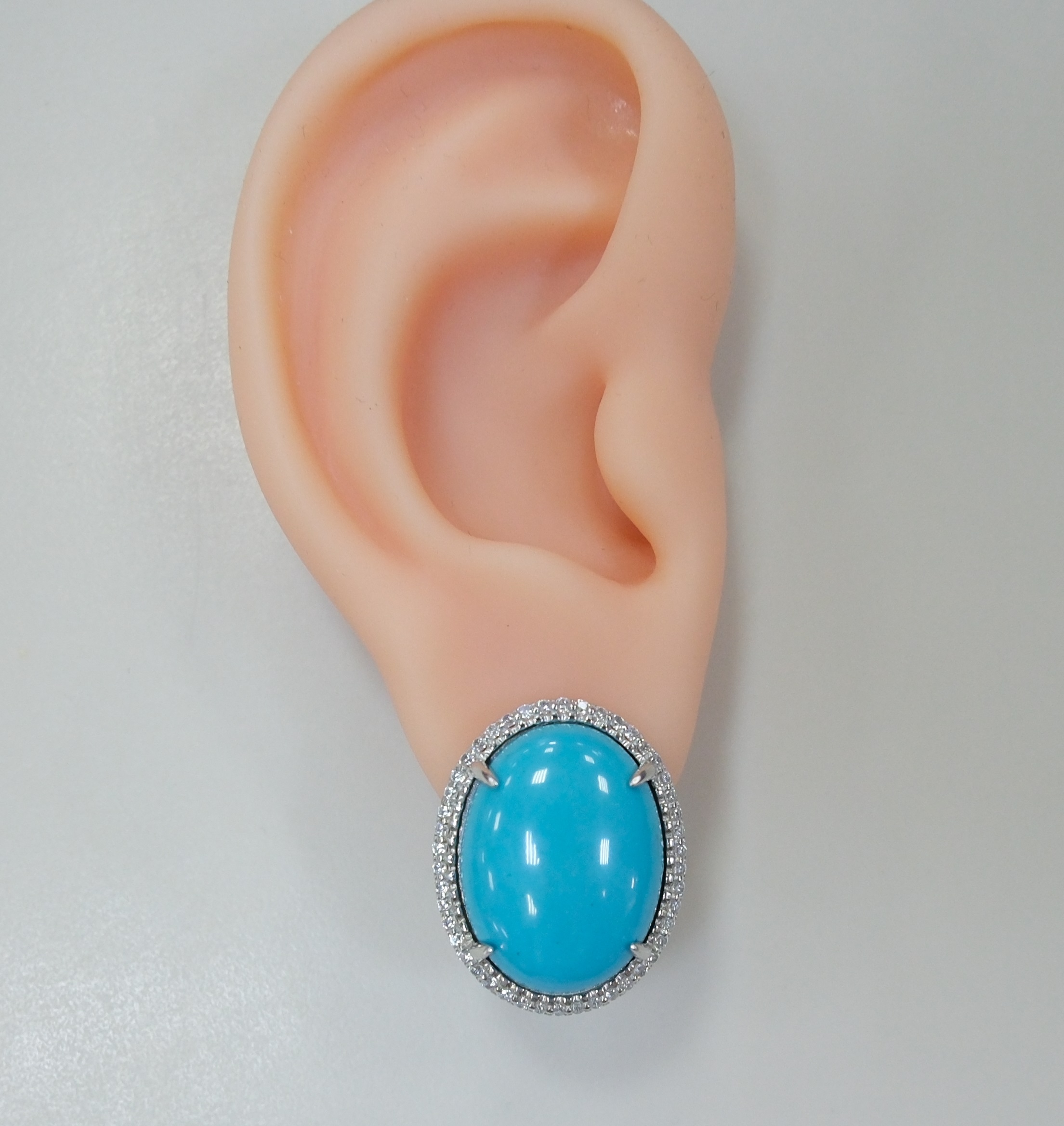 Серебряные серьги с бирюзой
